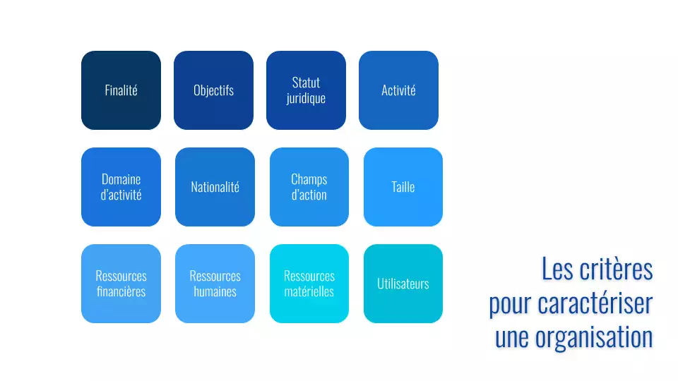 caracteriser organisation