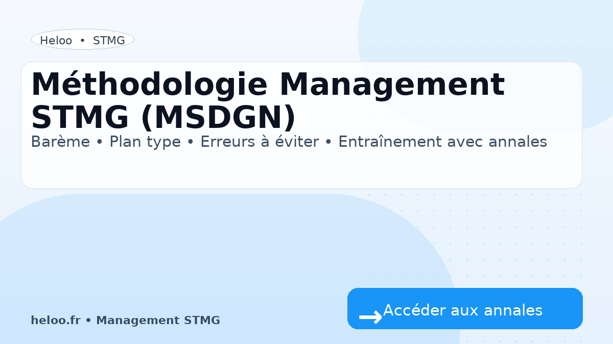 méthodologie épreuve management STMG